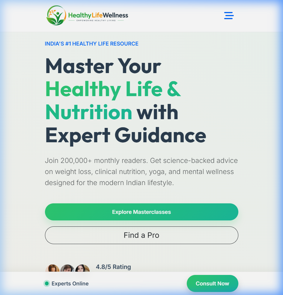 Healthy Life Wellness Tablet View
