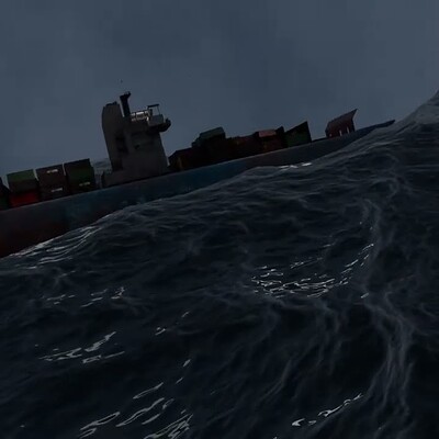 Abandoned Container Ship | 3D Maersk 3D Render