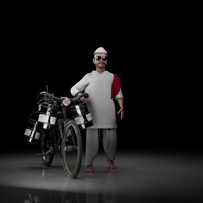 Dabba Wala 3D character 3D Render