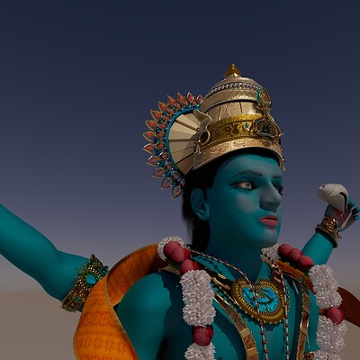3D Lord Vishnu Model 3D Render